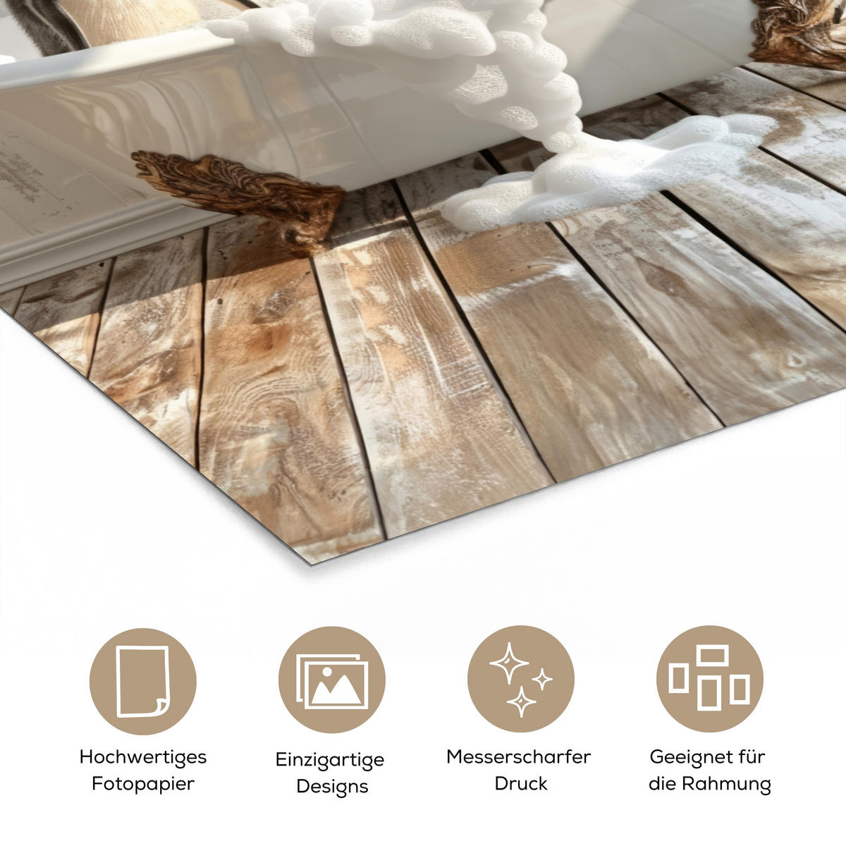 POSTER Vintage - Pinguin - Badewanne - Schaumstoff 80x120 cm - Schwarz, Papier (80/120/0.1cm) - MuchoWow