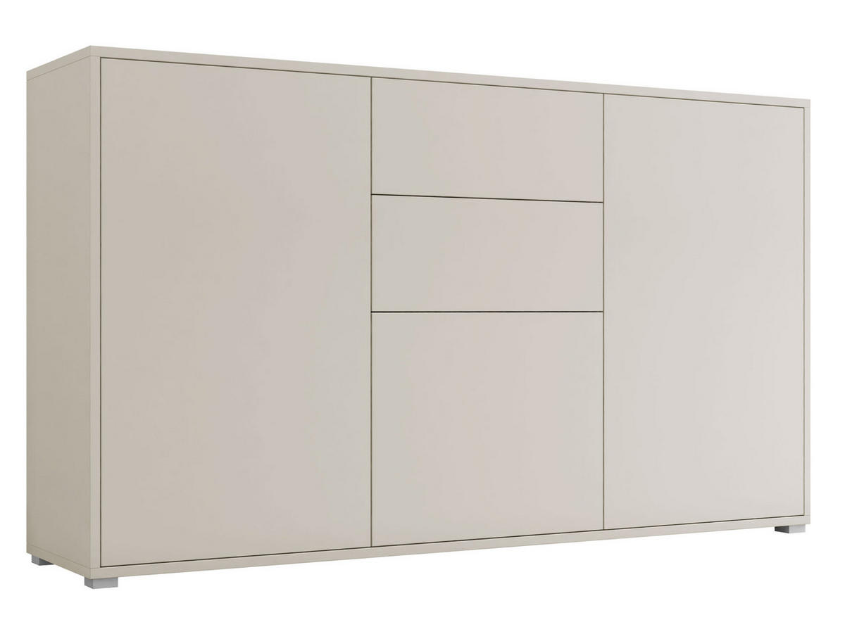 KOMMODE Gesita K3D2SZ - Kaschmir/Silberfarben, Holzwerkstoff/Kunststoff (141/93/41cm) - MIRJAN24