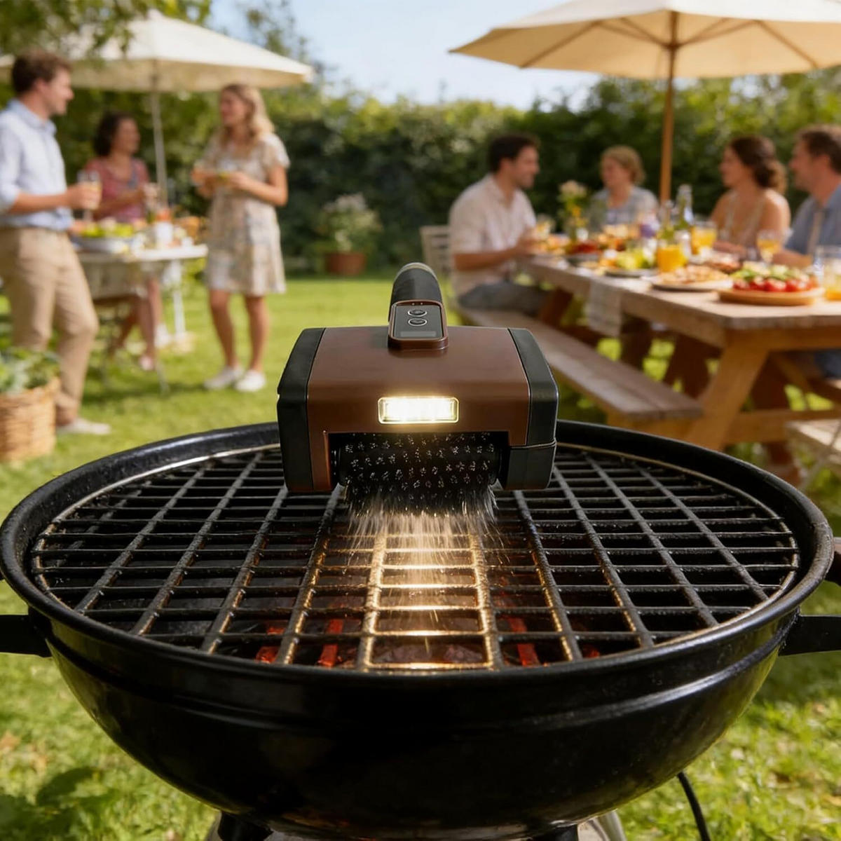 GRILLBÜRSTE Elektrische & Kunststoff Braun-Schwarz, Braun - Dunkelbraun, Kunststoff (14cm) - Authentics