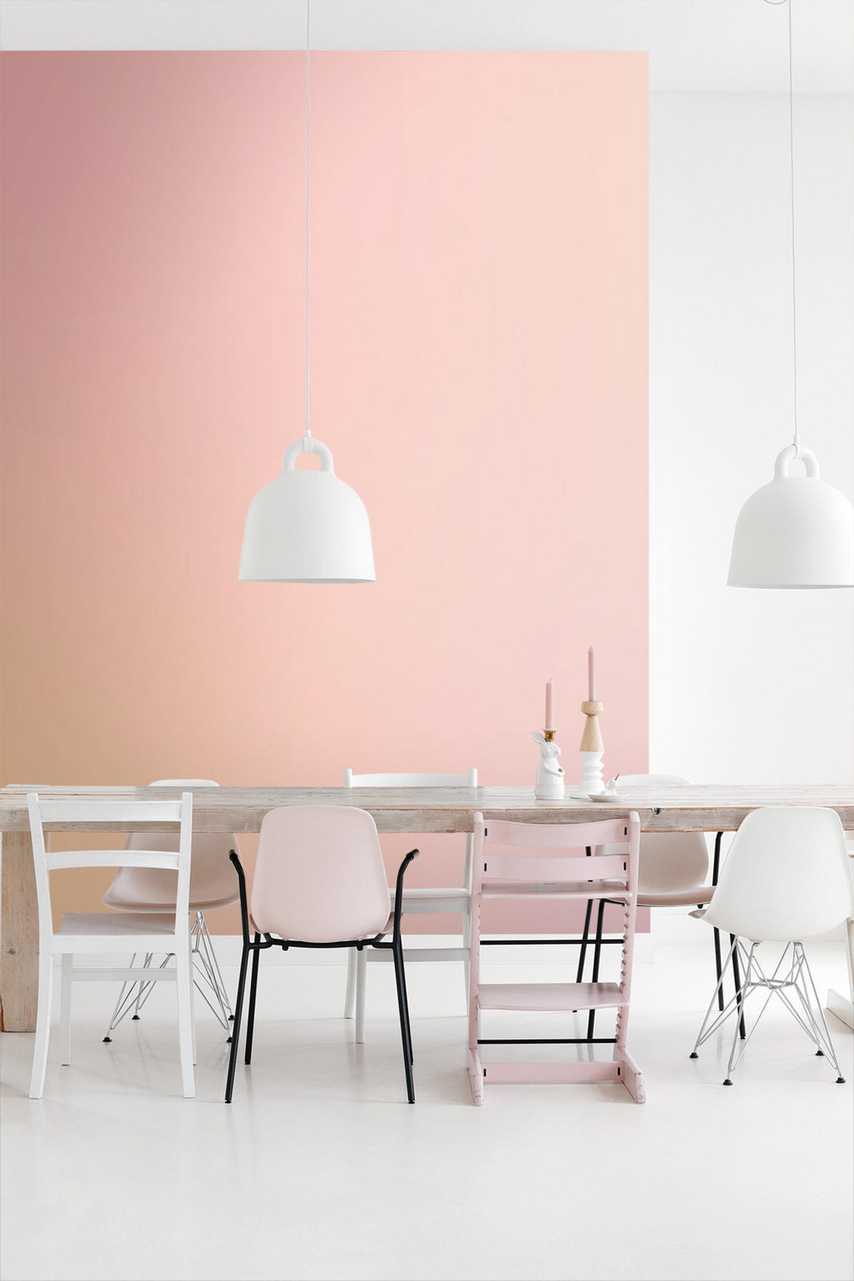 FOTOTAPETE Farbverlauf 2.5 x 2.79 m - Pink, Papier (250/279cm) - ESTAhome