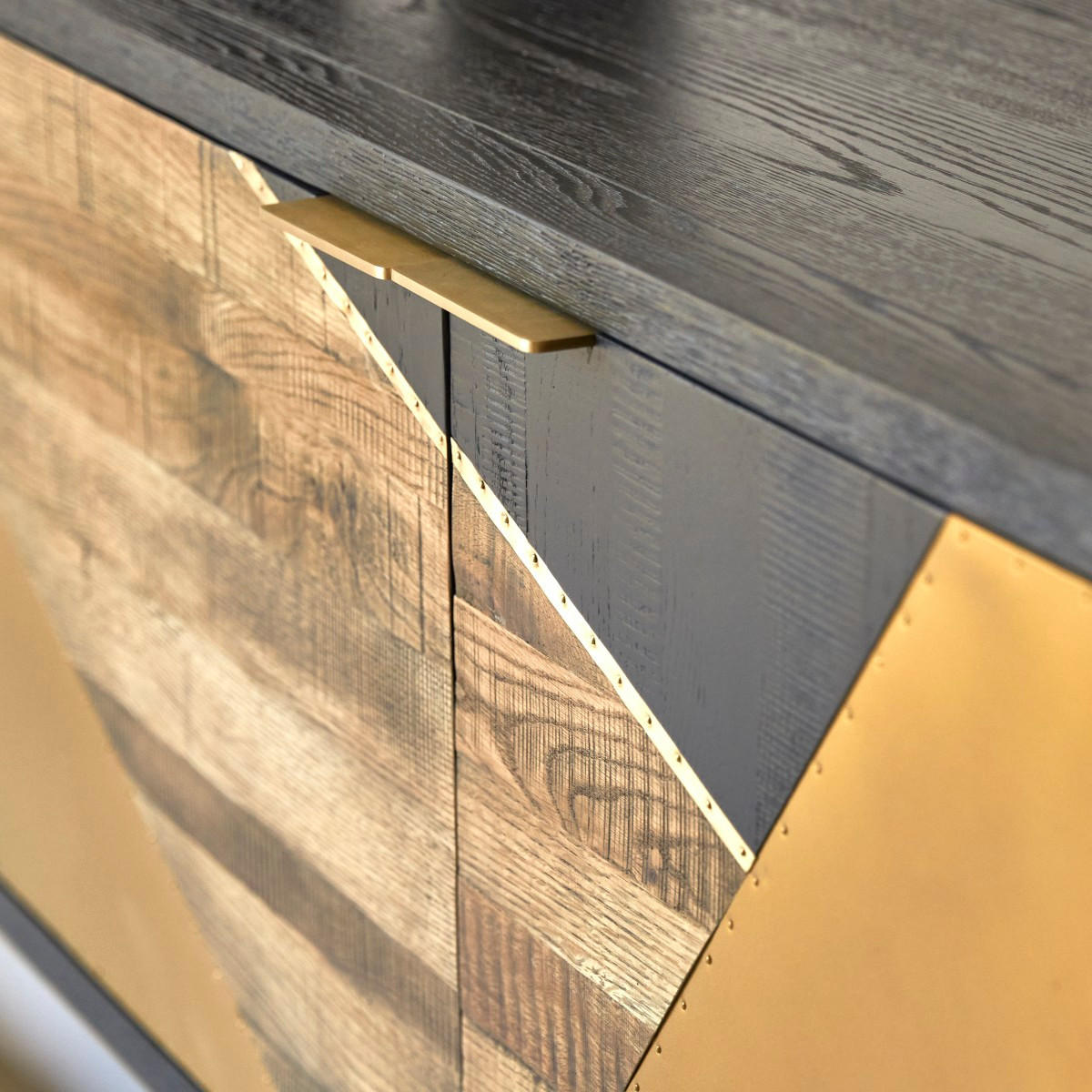 TV-SCHRANK Oscar Schwarz aus Eiche - Schwarz, Holz (160/70/45cm) - Tikamoon