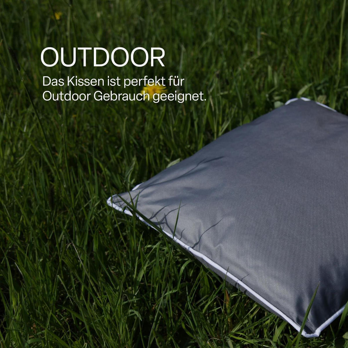 OUTDOORKISSEN 45x45 cm wasserabweisend Dunkelgrau 4er-Pack - Dunkelgrau, Kunststoff (45/45cm)