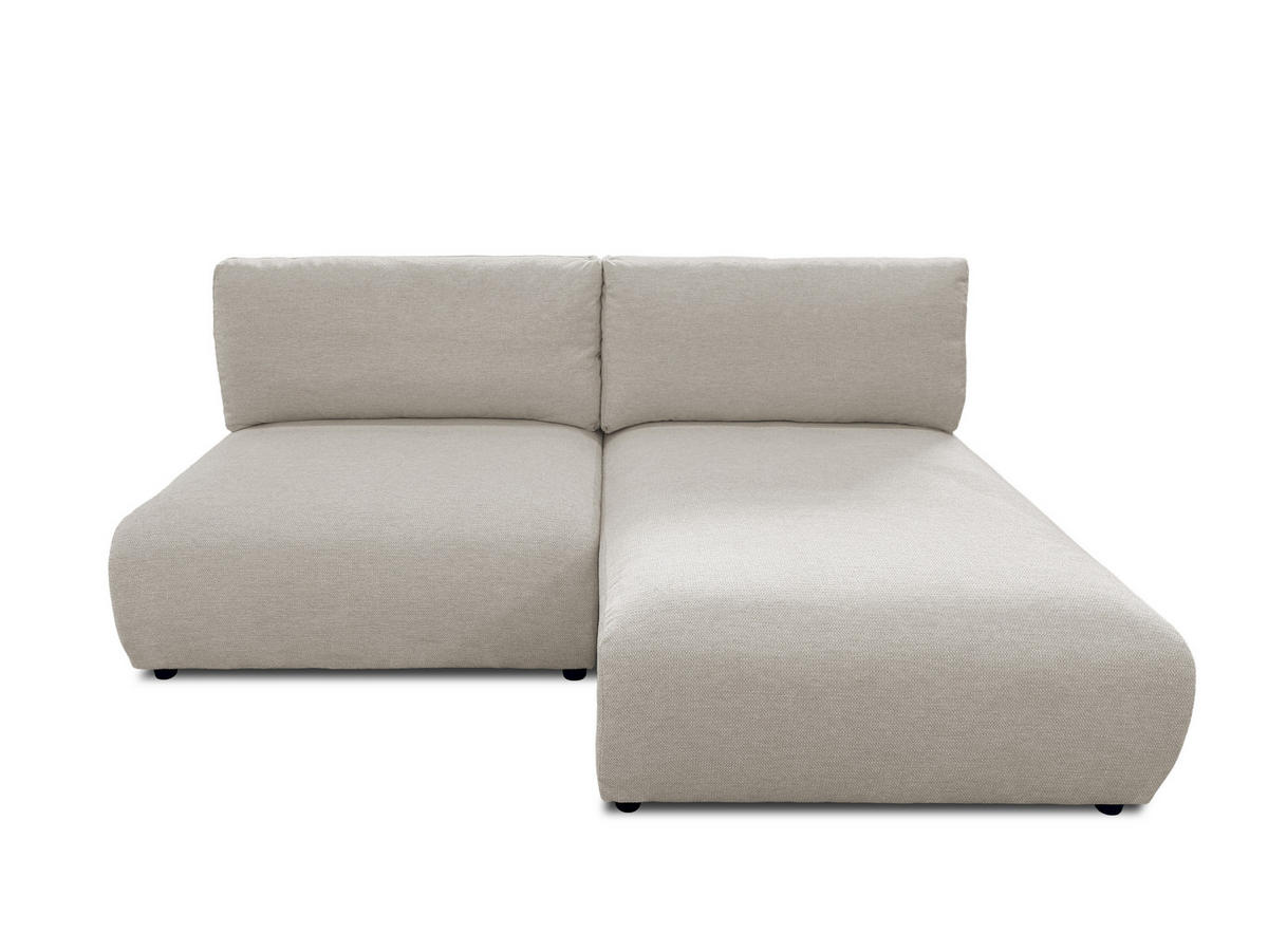 ECKSOFA Sora mit Schlaffunktion, Bettkasten und extra tiefer Komfortzone aus hochwertigem Taupe Strukturstoff - Taupe/Schwarz, Holz/Kunststoff (200/140cm) - S-Style