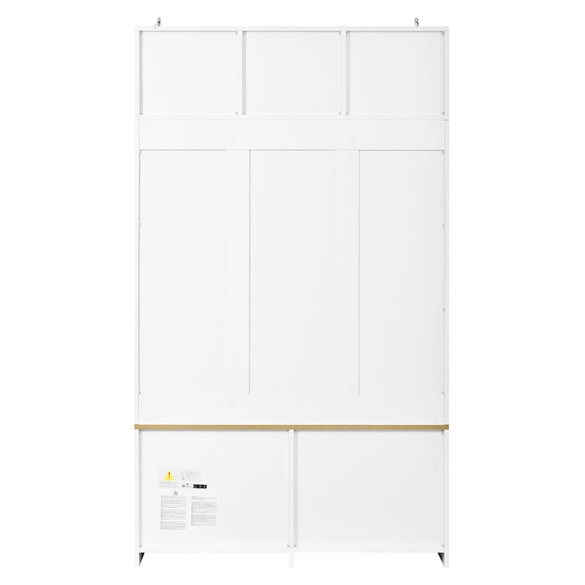 DIELENGARDEROBE mit 4 Haken und Sitzbank, 105/40/180 cm, Natur/Weiß - Naturfarben, Holzwerkstoff (105/180/40cm) - BEAOK