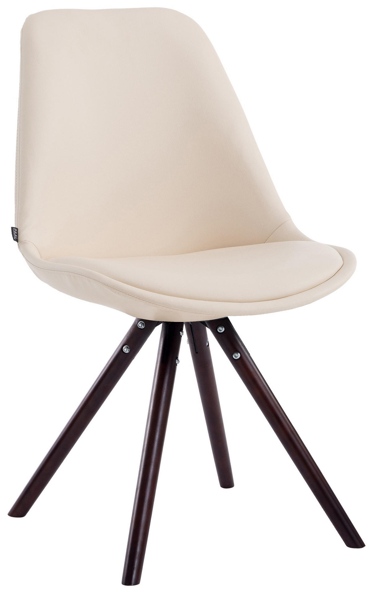 STUHL Lederlook creme - Creme/Cappuccino, Holz/Textil (48/84/56cm) - CLP