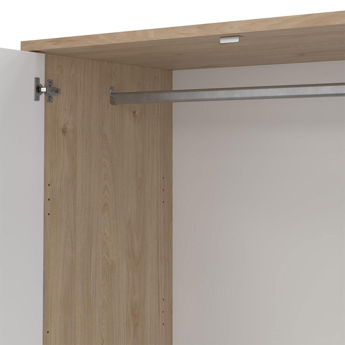 KLEIDERSCHRANK, Next, Weiß, Holzwerkstoff, 149 x 58 x 203 cm - Weiß, Holzwerkstoff (149/203/58cm) - ebuy24