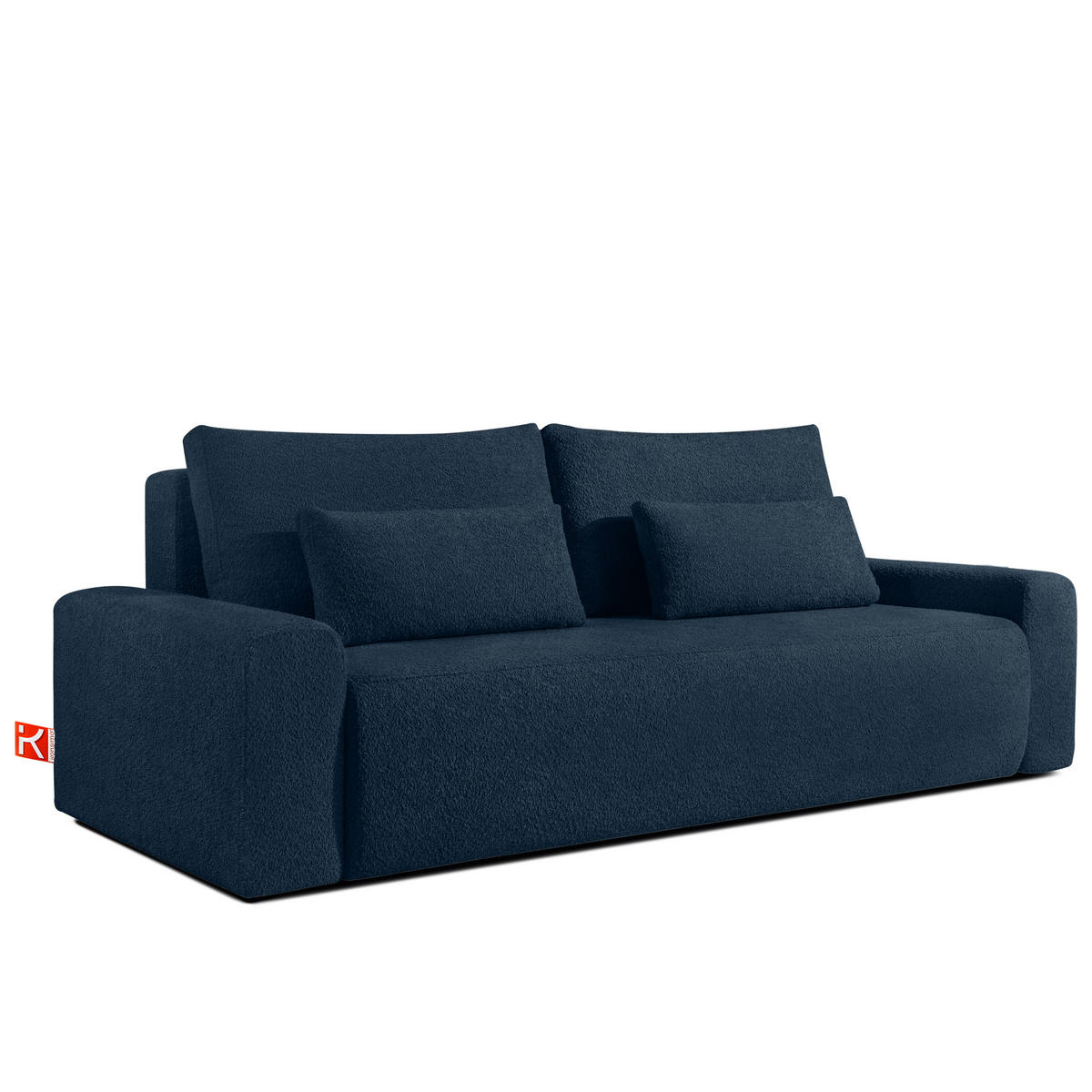 3-SITZER SCHLAFSOFA MOLLIS, Bouclé, Dunkles Marineblau - Dunkelblau, Holz/Holzwerkstoff (250/93/108cm) - KONSIMO®