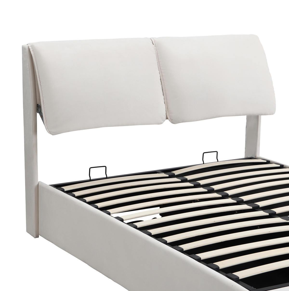 POLSTERBETT aus Samt 140x200 cm in Beige mit Bettkasten & 3 Schubladen - Beige, Textil (140/200cm) - Modfu