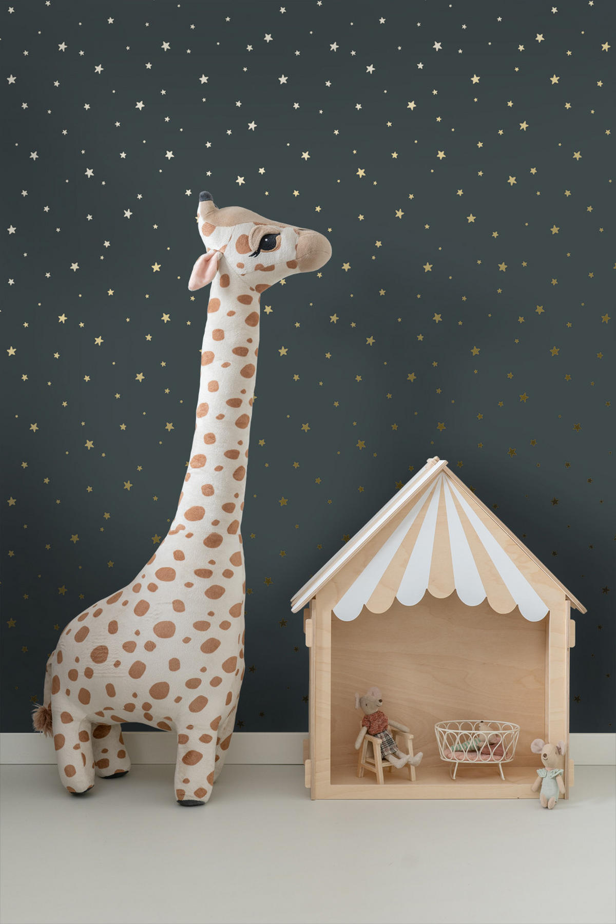 TAPETE kleine Sterne 53 cm x 10.05 m - Goldfarben, Papier (53/0.1cm) - ESTAhome