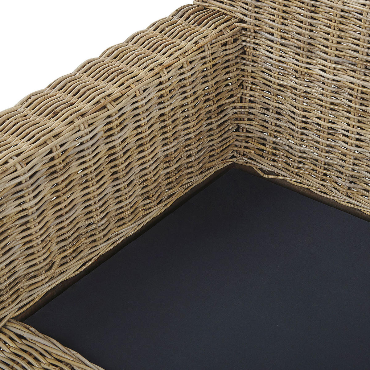 GARTENSESSEL Rattan natürlich Auflagen cremeweiß Ardea - Creme/Naturfarben, Naturmaterialen (112/70/90cm) - Beliani
