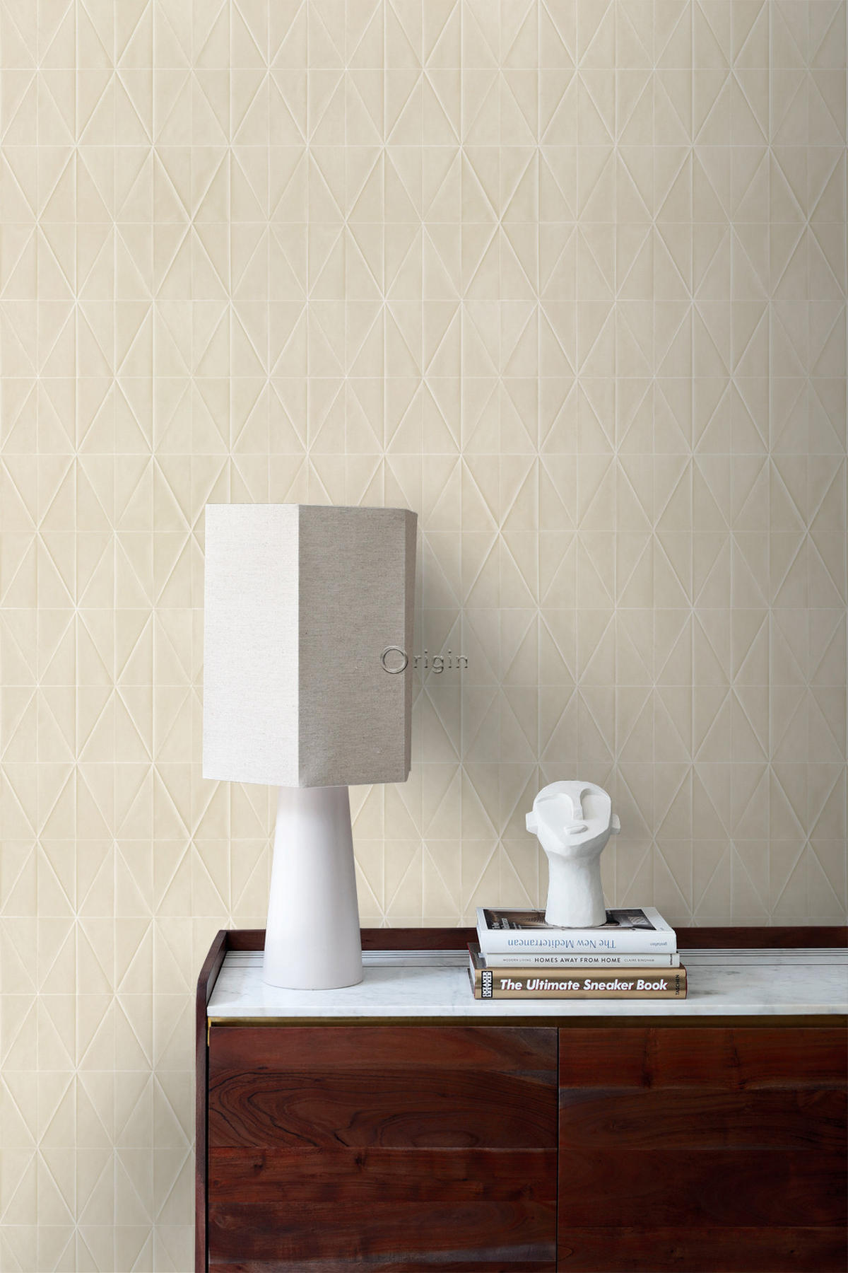 TAPETE Origami-Muster 53 cm x 10.05 m - Beige, Papier (53/1000cm) - Origin Wallcoverings