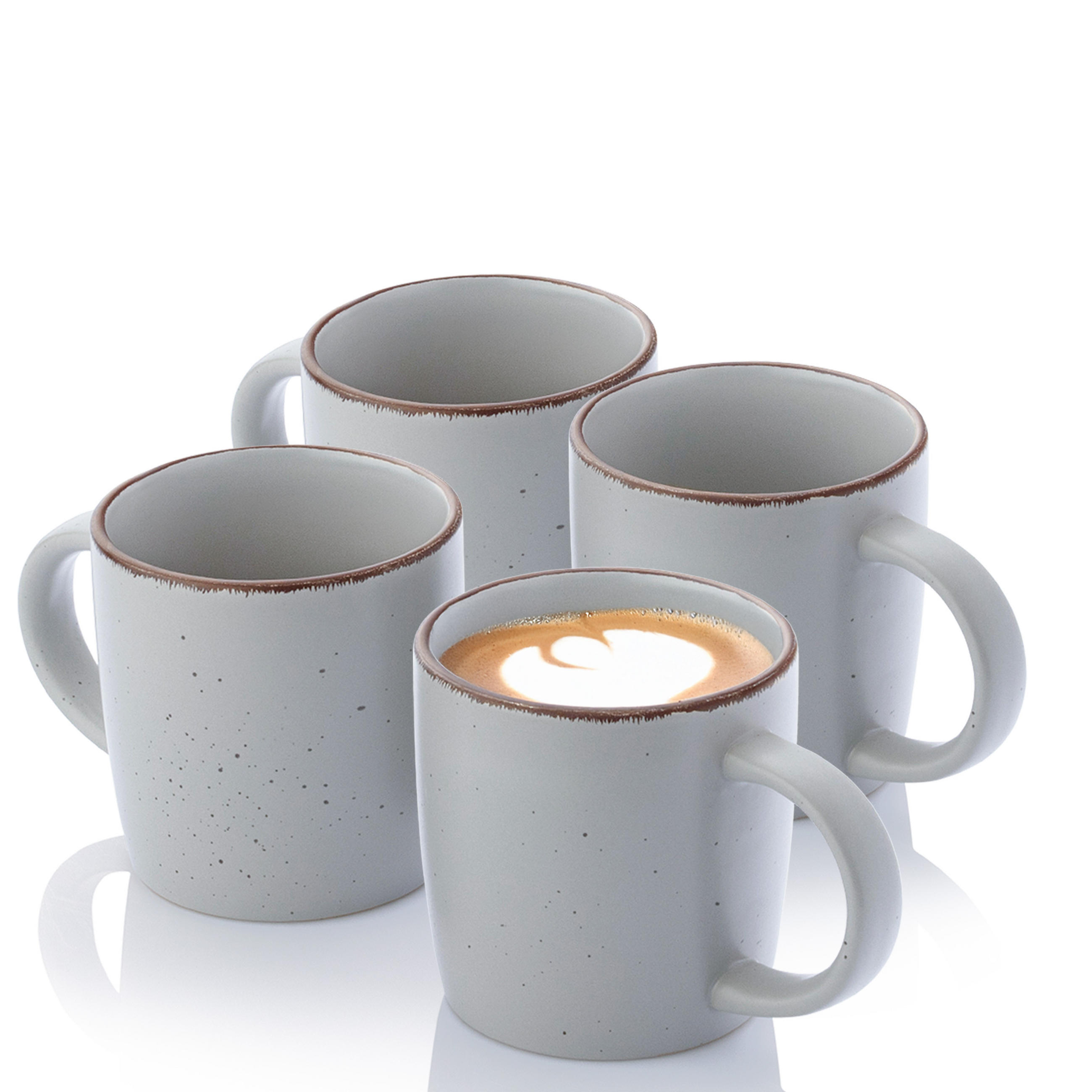 KAFFEEBECHER BOMBAY STONE - 4 teilig aus Steingut - Grau, Stein (0.8L) - Sänger