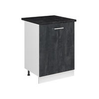 KUCHYNSKÁ SPODNÁ SKRINKA R-Line, Čierny betón/biely, 60 cm s 1 dverami antrasiitti työtaso - čierna/biela, kompozitné drevo (60/81.6/60cm) - Vicco