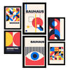 POSTER Set Mit 6 Bauhaus-Stil 3 Geometrisch Größe A3 & A4 Schwarzer Rahmen - Schwarz, Papier (29.7/1cm) - Nacnic