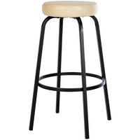 BARHOCKER Lederlook Creme - Creme/Schwarz, Textil/Metall (54/77/54cm) - CLP