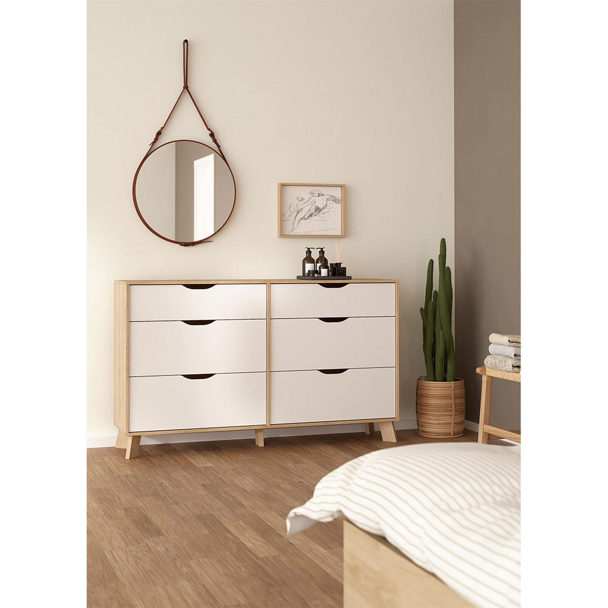 KOMMODE, Ikast, Eiche, Holzwerkstoff, 156 x 40 x 93 cm - Eichefarben, Holzwerkstoff (156/93/40cm) - ebuy24