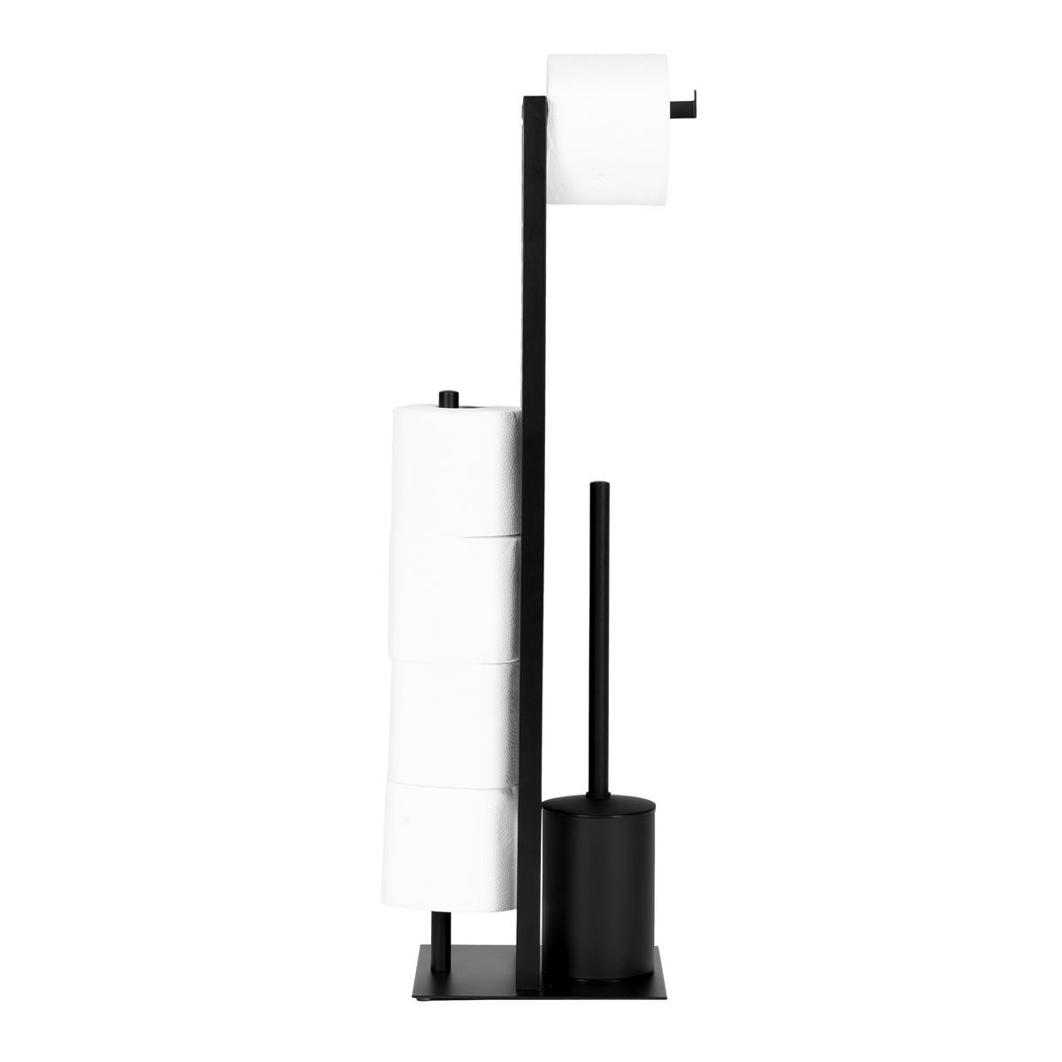 WC-GARNITUR Schwarz Glastrennwand - Schwarz, Glas/Kunststoff (19.5/68/18cm) - Mat-Haus