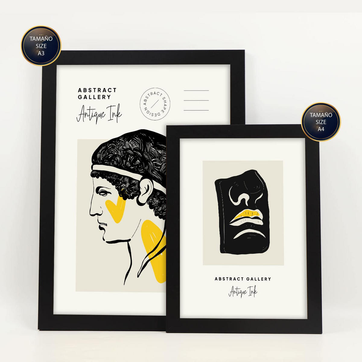 POSTER Set Mit 6 Black Ink Body Cult Größe A3 & A4 Schwarzer Rahmen - Schwarz, Papier (29.7/1cm) - Nacnic