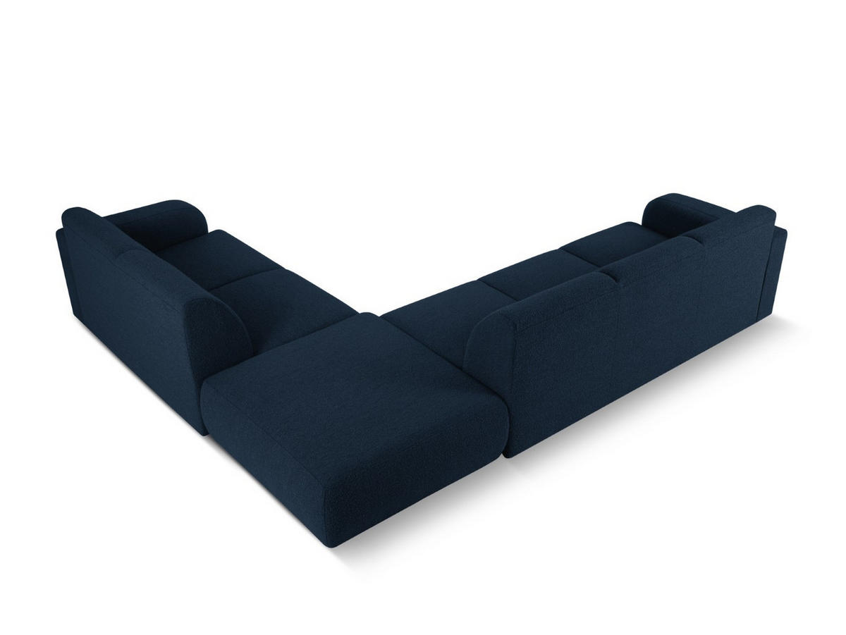 ECKSOFA rechts Molino aus Boucle dunkelblau 6 Sitzplätze - Dunkelblau, Textil (250/315cm) - Micadoni