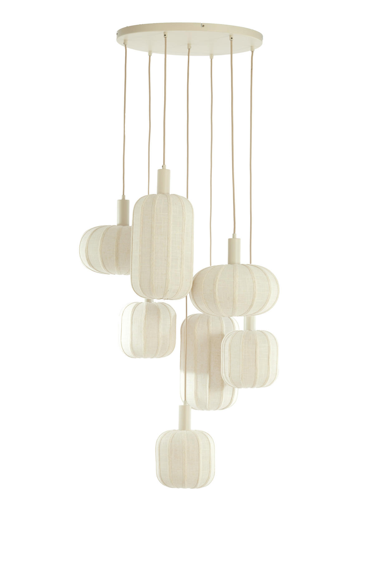 HÄNGELAMPE Tufia - Weiß - 53/53/104 cm - Weiß, Textil (53/53/104cm) - Light & Living