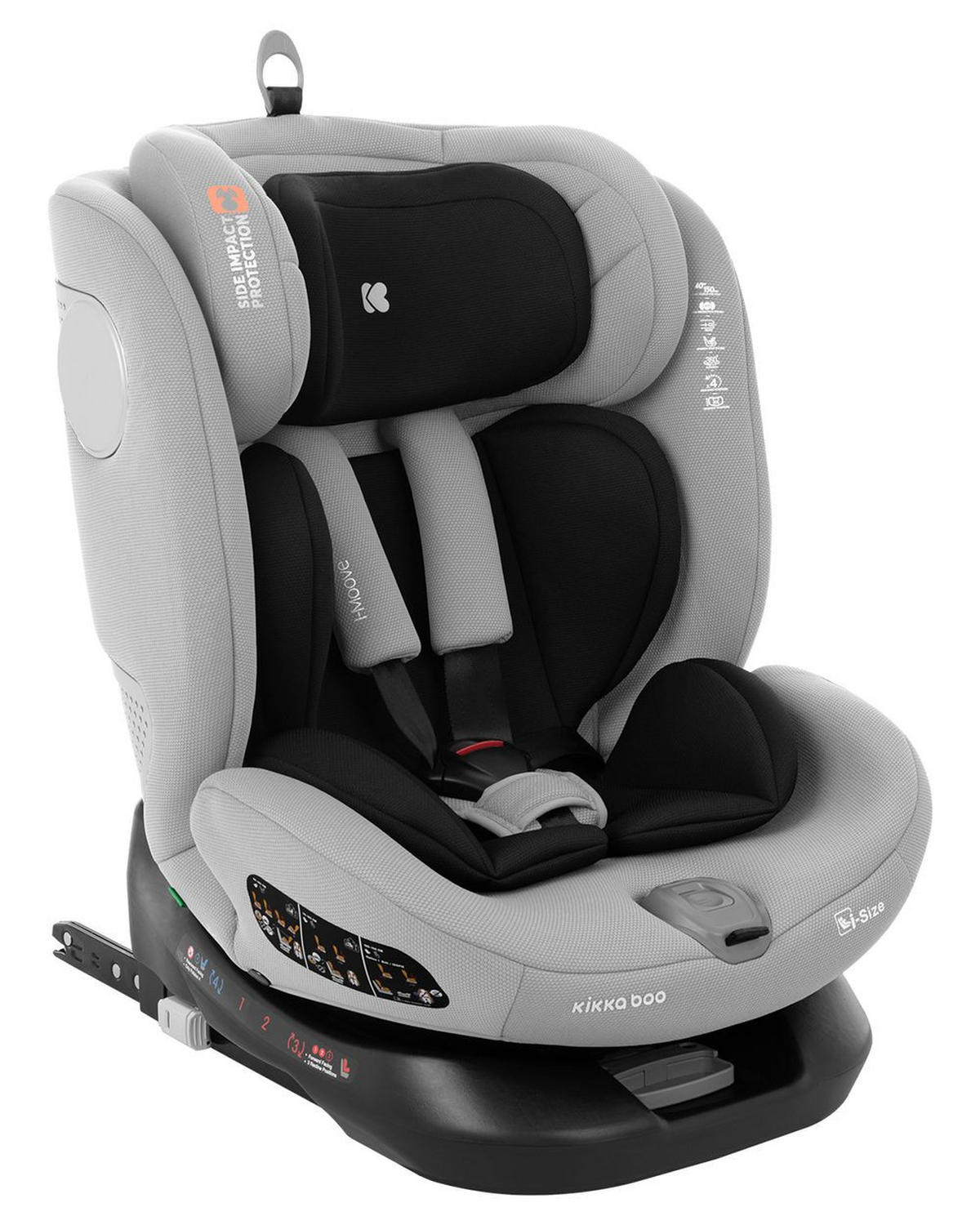 KINDERSITZ i-Moove i-Size hellgrau (40-150cm) Isofix 360-Grad-Drehung Kopfstütze - Hellgrau, Kunststoff (45/59/49cm) - Kikka boo