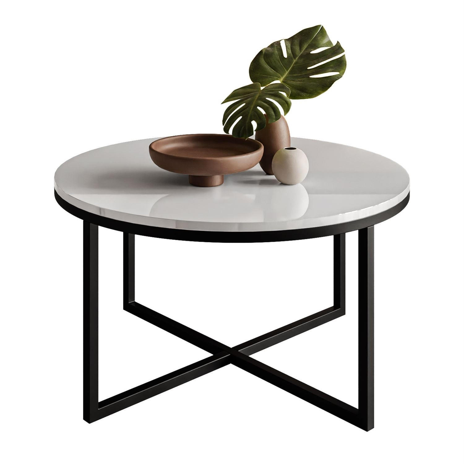 Lookway Couchtisch Schwarz, Weiß 70x45.6x70 cm
