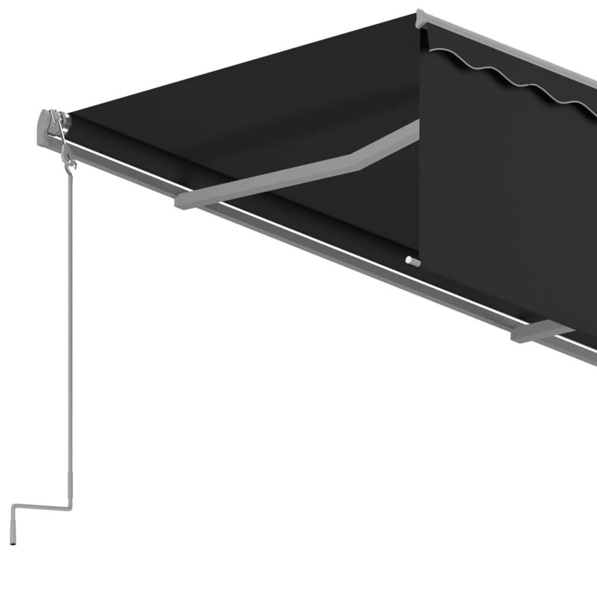 MARKISE Automatisch Einziehbar Mit Volant 4/3 M Anthrazit - Anthrazit, Metall (400/300cm) - vidaXL