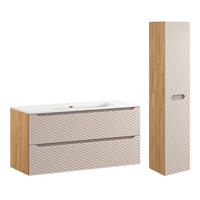 BADMÖBEL 120cm Elora 2er-Set Beige und Holz - Braun, Holzwerkstoff (120/57/46cm) - Petits-meubles