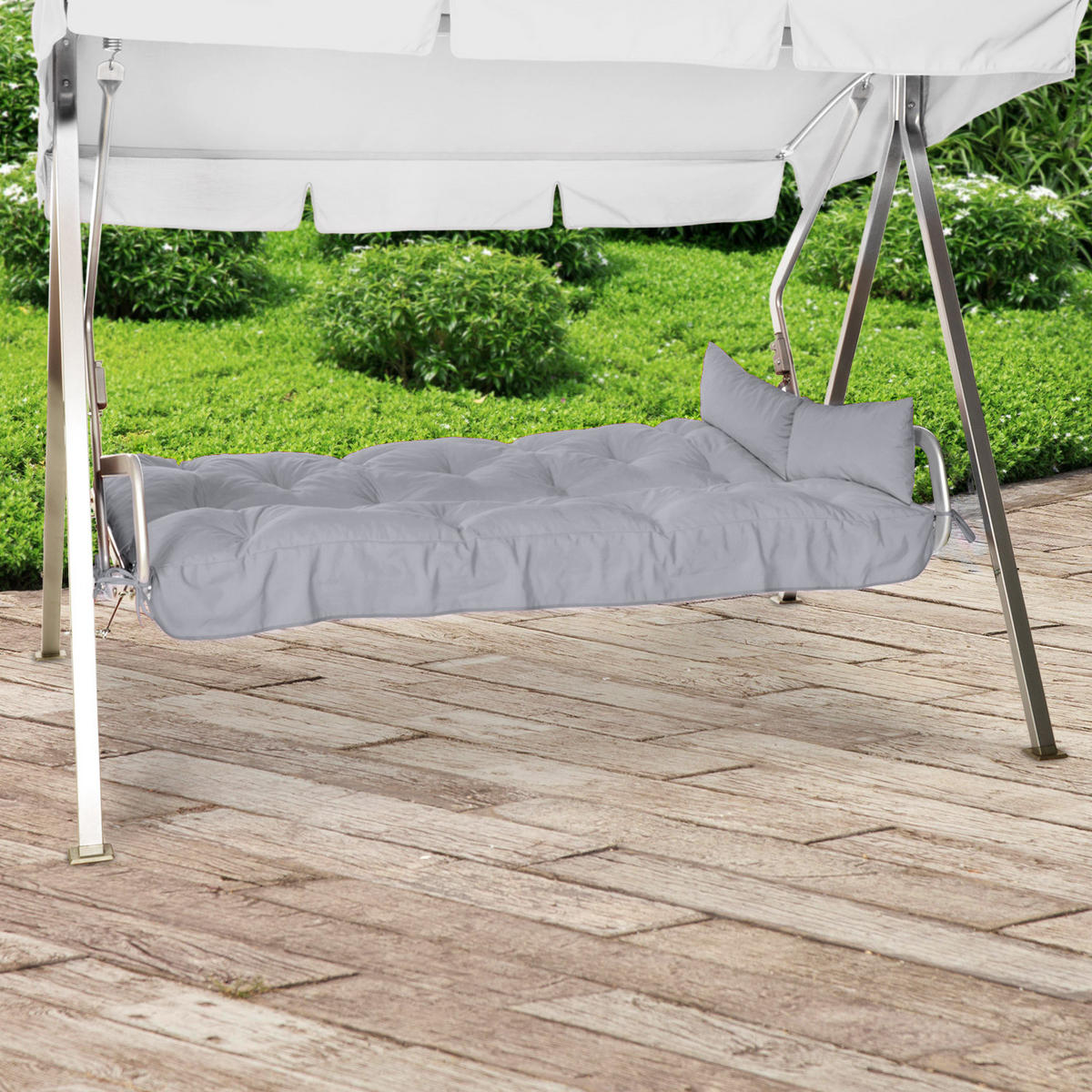 HOLLYWOODSCHAUKELAUFLAGE Flair HS 180/50/8cm Hellgrau - Hellgrau, Textil (50/8/180cm) - Beautissu 