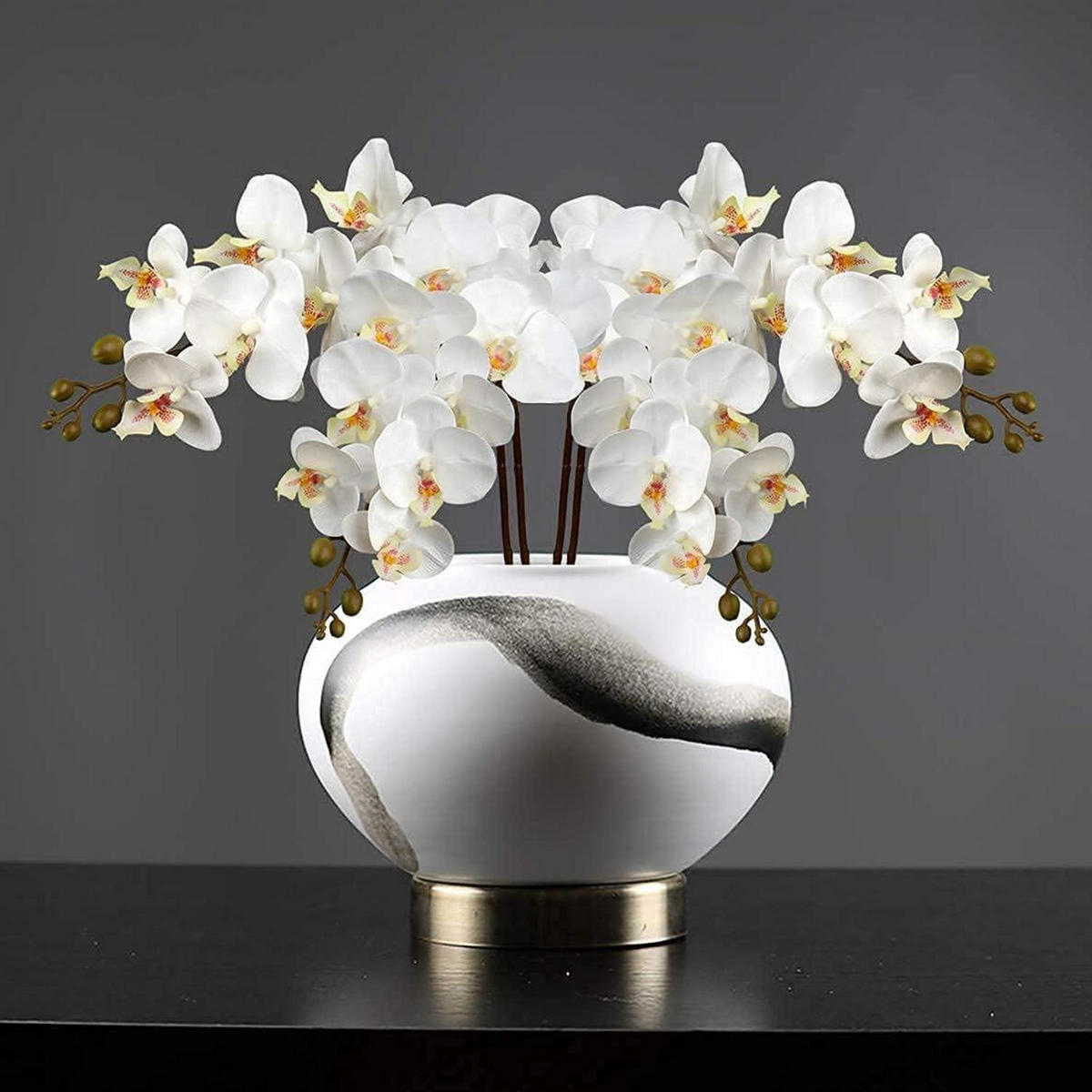 KÜNSTLICHE Orchidee 87.8 cm Weiß 4 PCS - Weiß, Kunststoff (73cm)