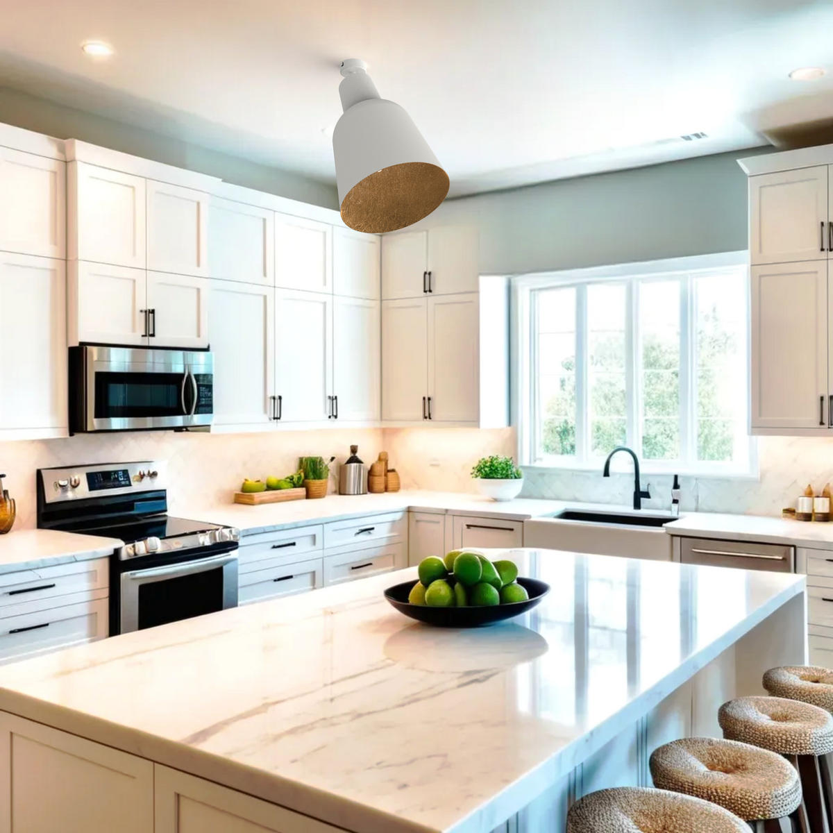 DECKENLEUCHTE - Goldfarben, Metall (25/25/32.5cm) - Lumicom