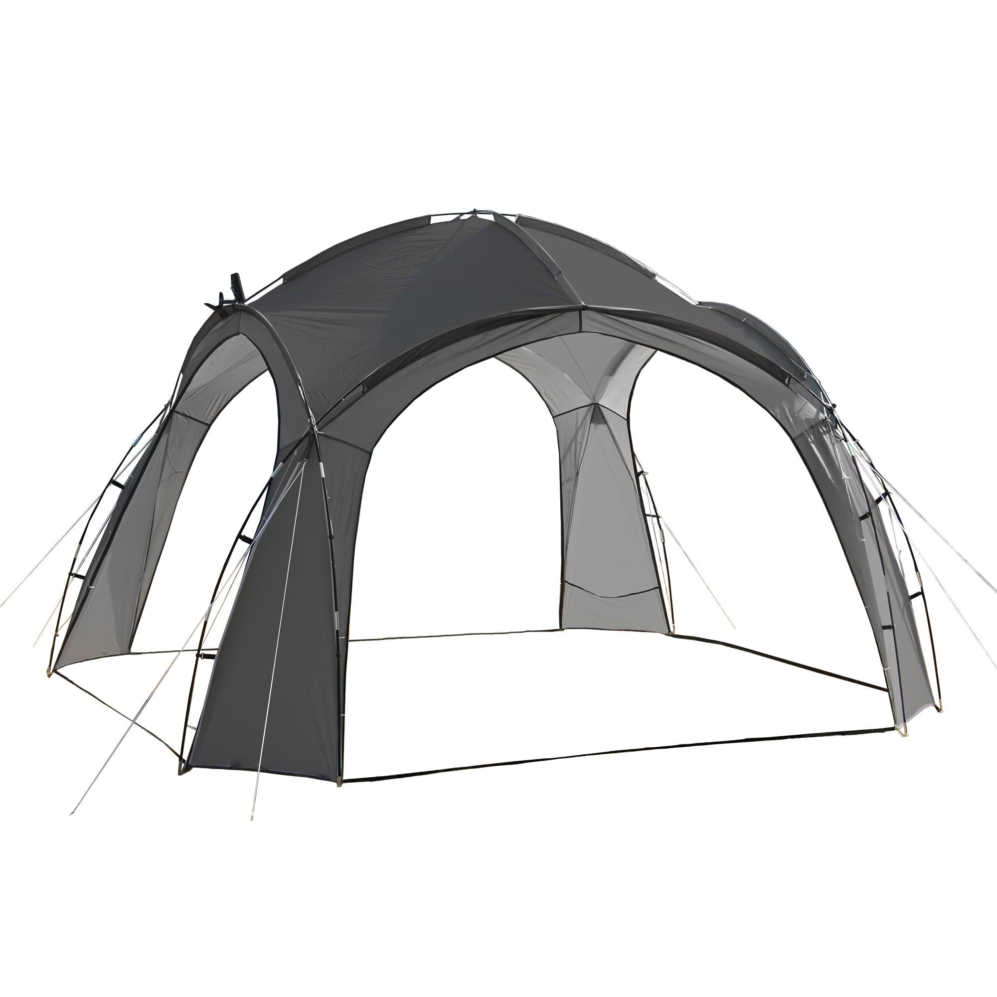 PAVILLON Zagreb Grau Polyester Campingpavillon Festivalpavillon - Grau, Kunststoff (350/230/350cm) - DELUKE