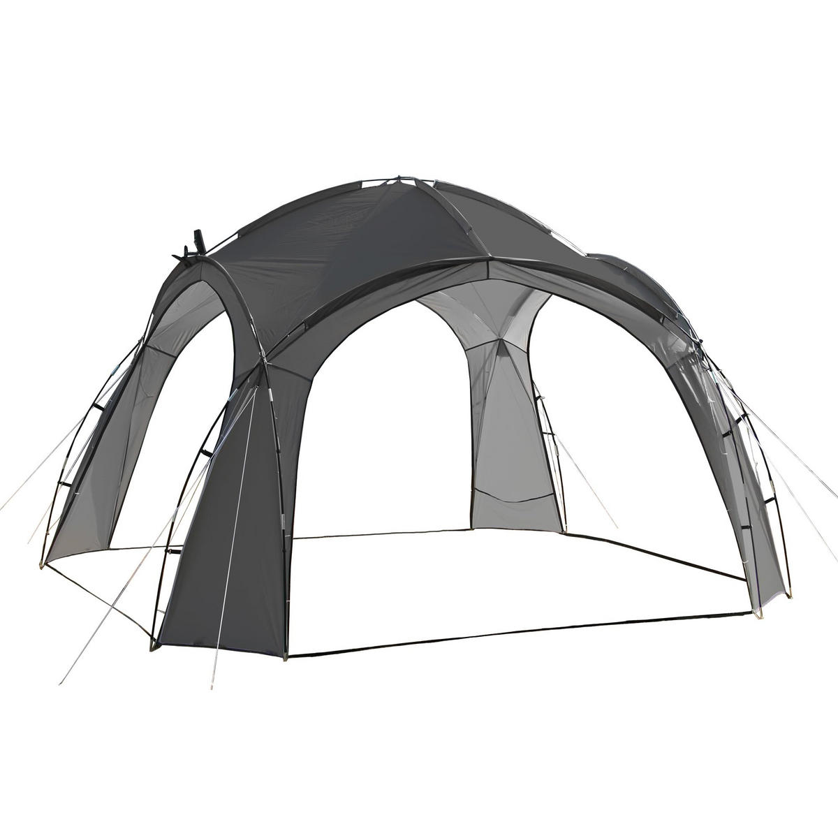 PAVILLON Zagreb Grau Polyester Campingpavillon Festivalpavillon - Grau, Kunststoff (350/230/350cm) - DELUKE