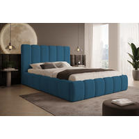 POLSTERBETT Vilo 140x200 mit Bettkasten und Stabilem Metallgestell - Blau, Textil (140/200cm) - Storez24