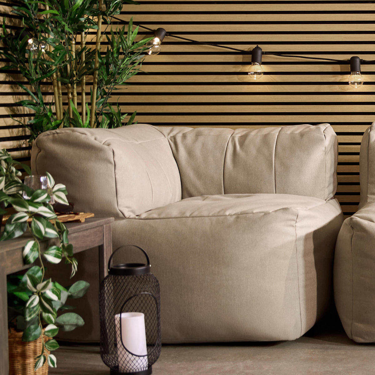 SITZSACK-SOFA Ecksessel - Beige, Textil (100/68/100cm) - icon