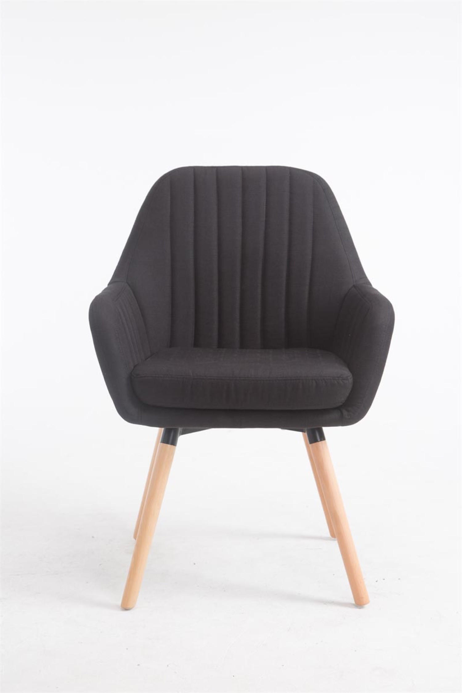 BESUCHERSTUHL Fontana Stoff Natura schwarz - Schwarz, Holz (67/93/58cm) - TPFLiving