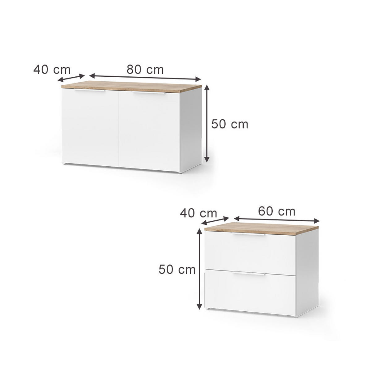ŽIVÁ STĚNA Wido Bílá/Sonoma - bílá/Sonoma dub, kompozitní dřevo (200/50/40cm) - Vicco