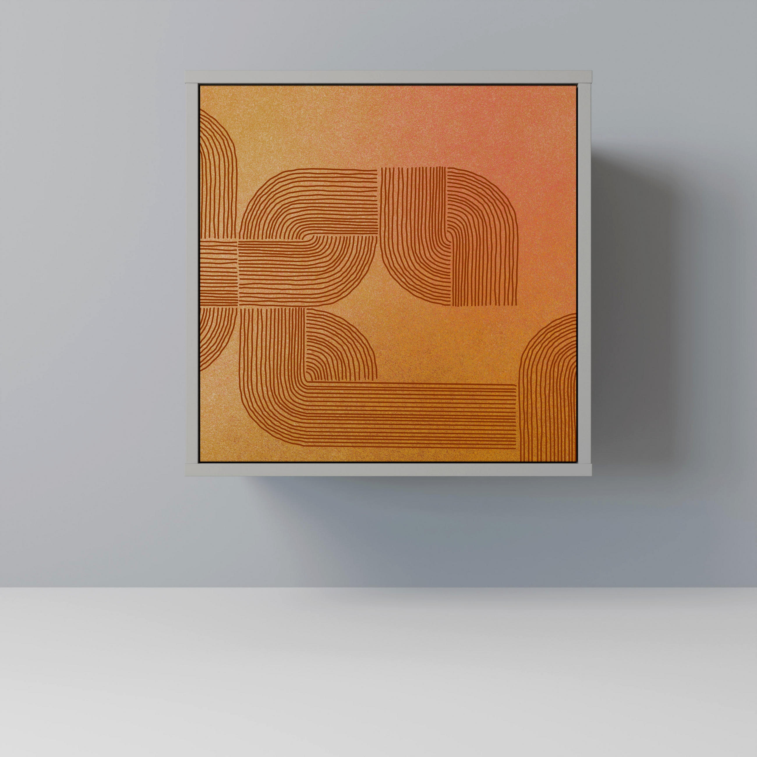 SIDEBOARD STRENGTHENING RELATION, Grau, 57,5x42x57,5 cm, Ohne Füße - Multicolor/Grau, Holzwerkstoff (57.5/57.5/42cm) - SpaceRebels