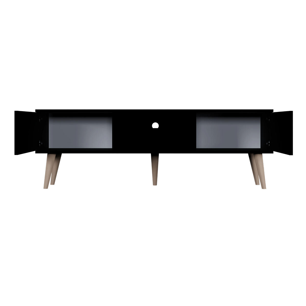 TV-MÖBEL Toronto Schwarz - Schwarz, Holzwerkstoff (160/55/35cm) - Petits-meubles