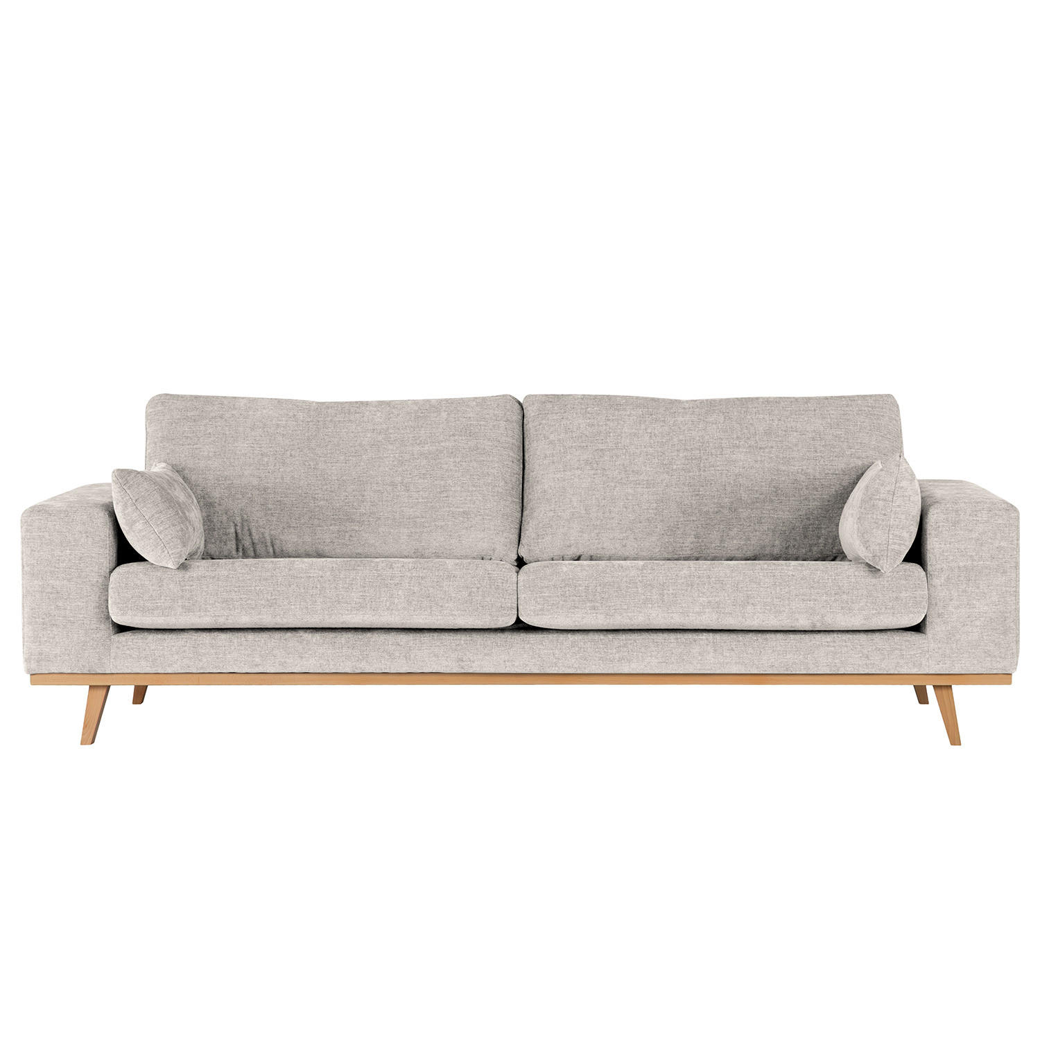 3-SITZER SOFA - Buchefarben/Grau, Textil (237/81/88cm) - home24