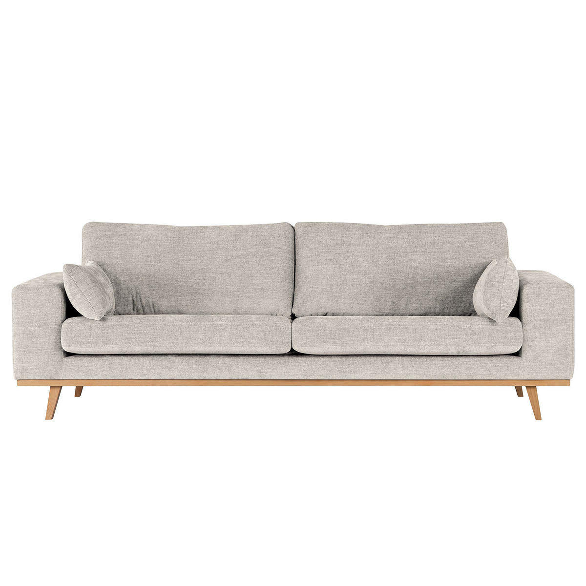 3-SITZER SOFA - Buchefarben/Grau, Textil (237/81/88cm) - home24