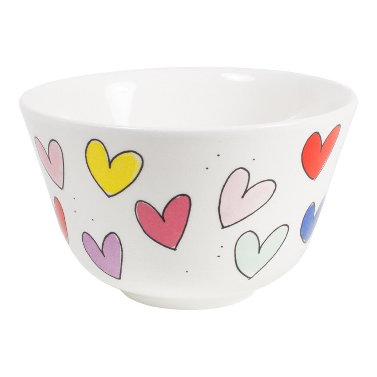 SCHALE Herzen in Bunt - 14cm - Multicolor, Keramik (14.3/9/14.3cm) - Blond Amsterdam