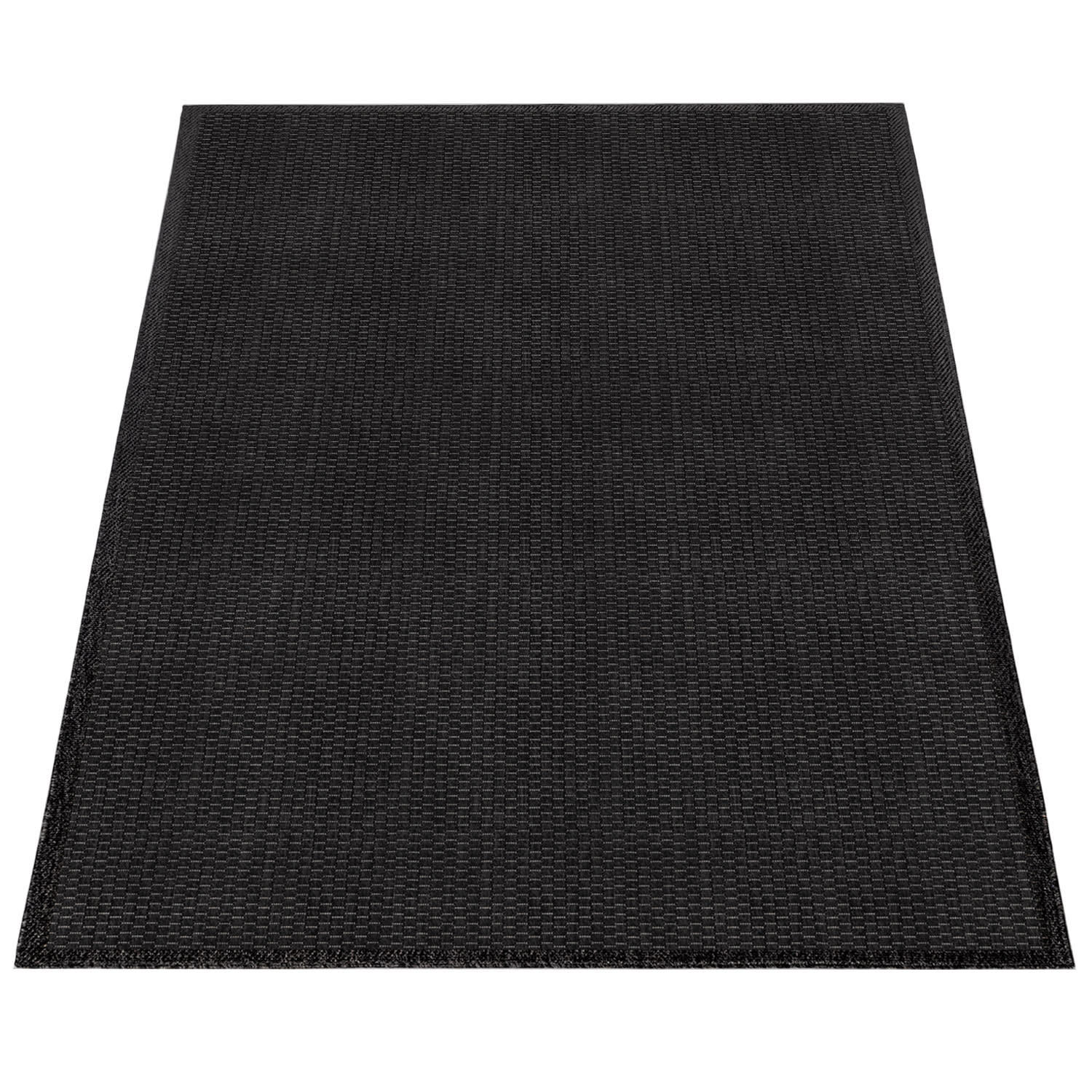 OUTDOOR Teppich Natur Balkon, Terrasse schmutzabweisend Schwarz Rechteckig 160x220 - Schwarz, Textil (160/220cm) - KADIMA DESIGN