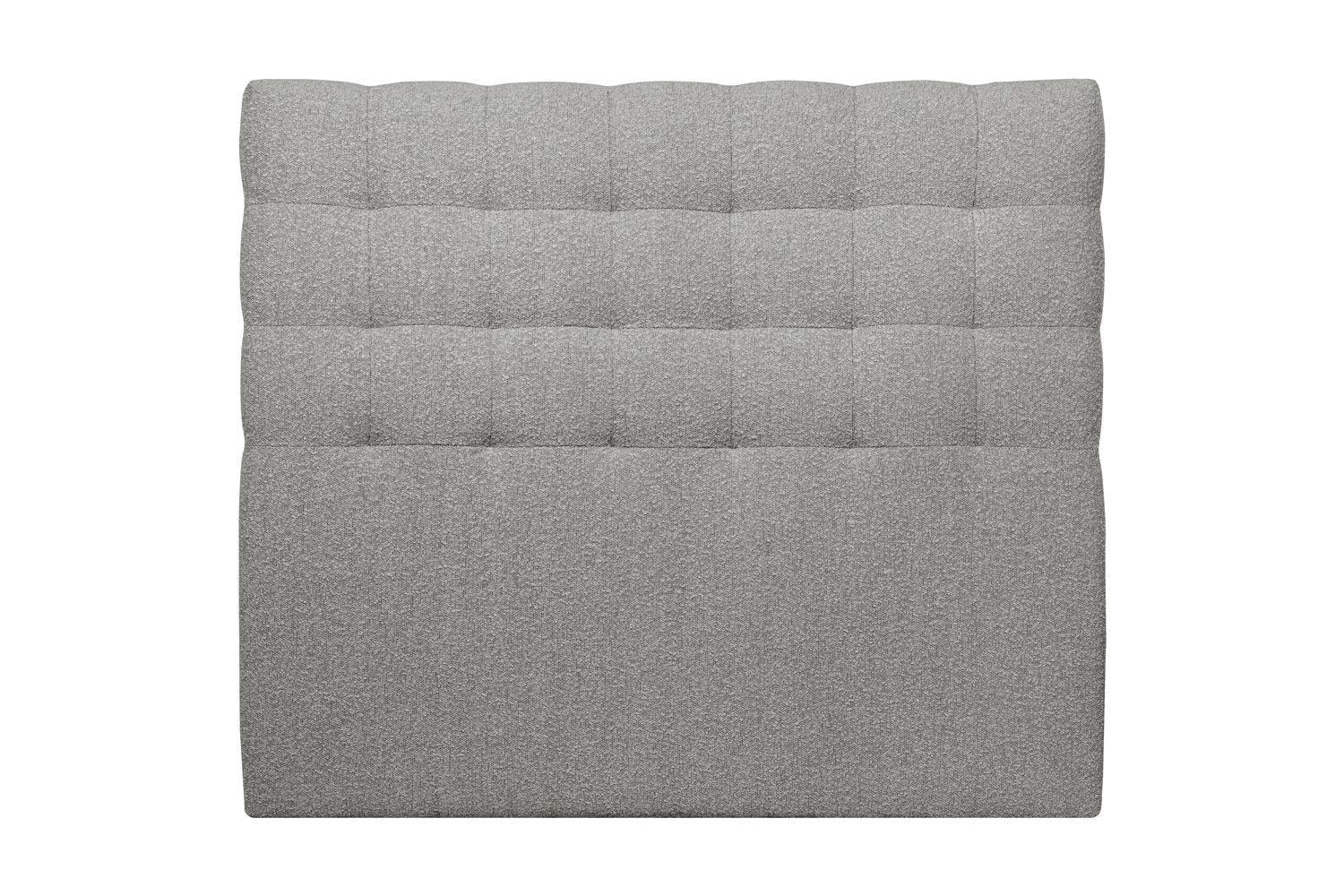KOPFTEIL gepolstert - Gesteppt – grauer Bouclé-Stoff - 180 cm - Beige/Grau, Holz (180/120/10cm) - Sommeil de Plomb