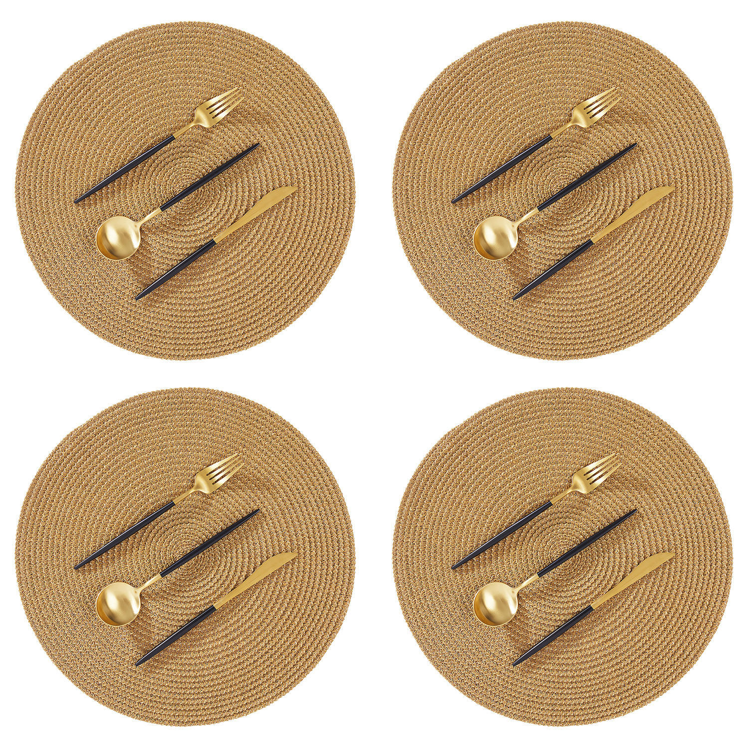 PLATZSETS (4er-Set) Ambiente - Goldfarben/Braun, Kunststoff (38/38cm) - Butlers