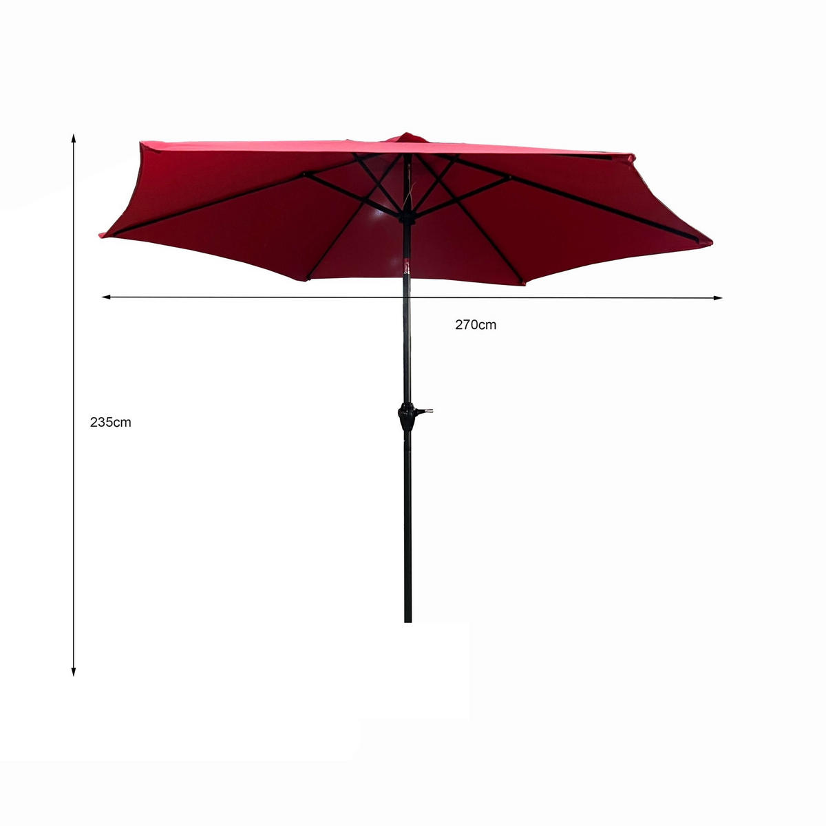 SONNENSCHRIM Rot 235/270 cm - Rot/Schwarz, Metall (270/270cm) - Akord