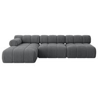 ECKSOFA modulares Sofa Razon-L2 - 285x160x70 cm Dunkelgrau Cord - Dunkelgrau, Holzwerkstoff/Textil (285/160cm) - ALTDECOR