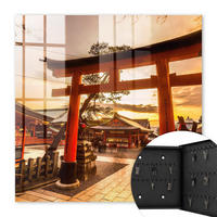 SCHLÜSSELBOX Schwarz 30x30 cm- Türöffnung nach rechts - Japanisches Tor - Orange, Metall (30/30/5cm) - TULUP