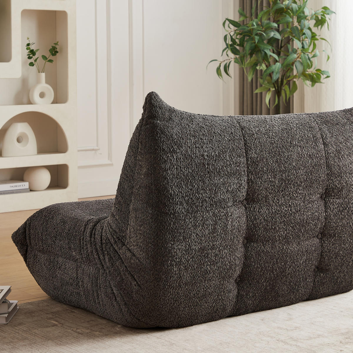 SITZSACK Chenille Grau - Grau, Textil (127/83/99cm) - WISHDOR