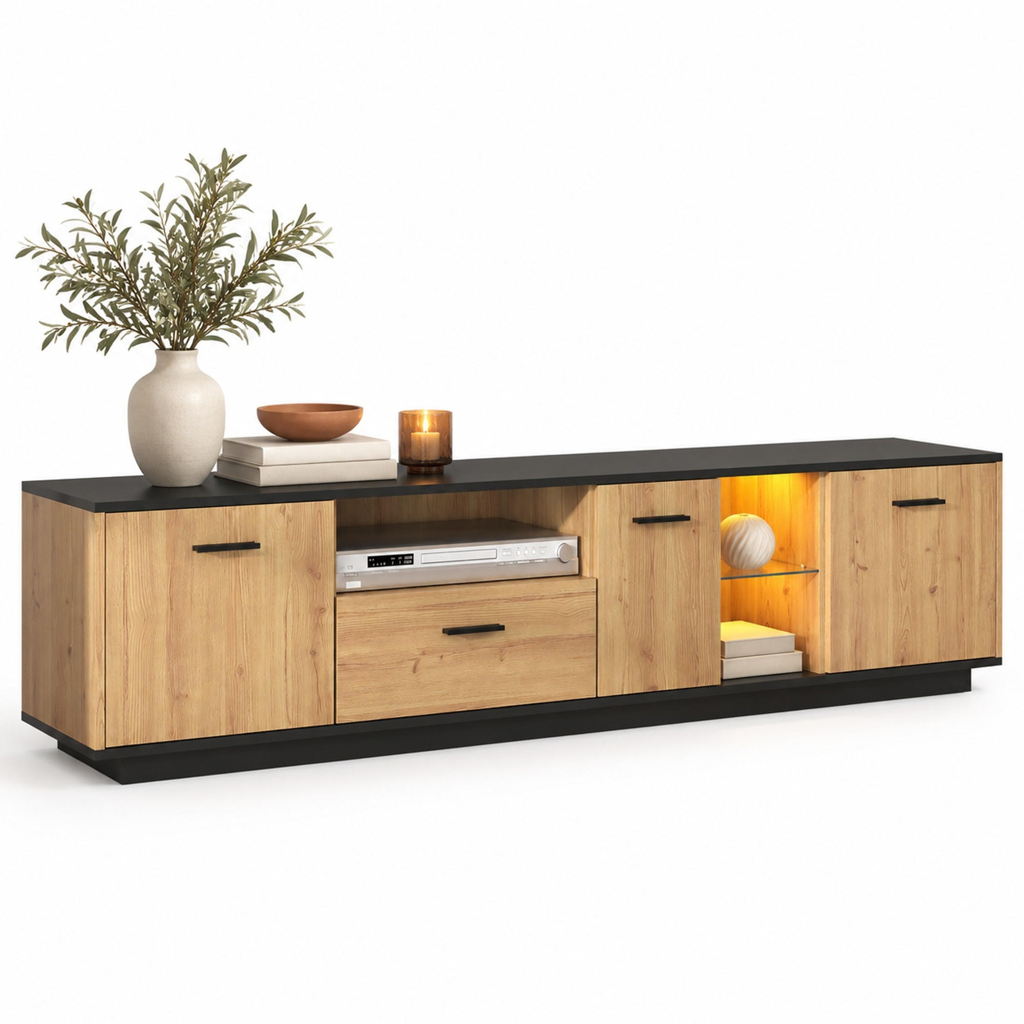 Ivmeu Tv-Lowboard Schwarz 180x45x37 cm